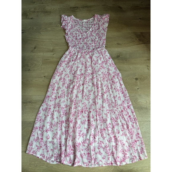 Anthropologie Dresses & Skirts - Anthropologie By The River Smocked Floral Dress Pink Cottagecore Feminine sz M